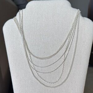 Express Multi-Layer Silver Tone Women's Necklace